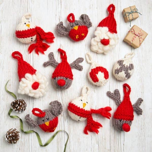 Wool Couture Santa's Helpers Baubles Knitting Kit