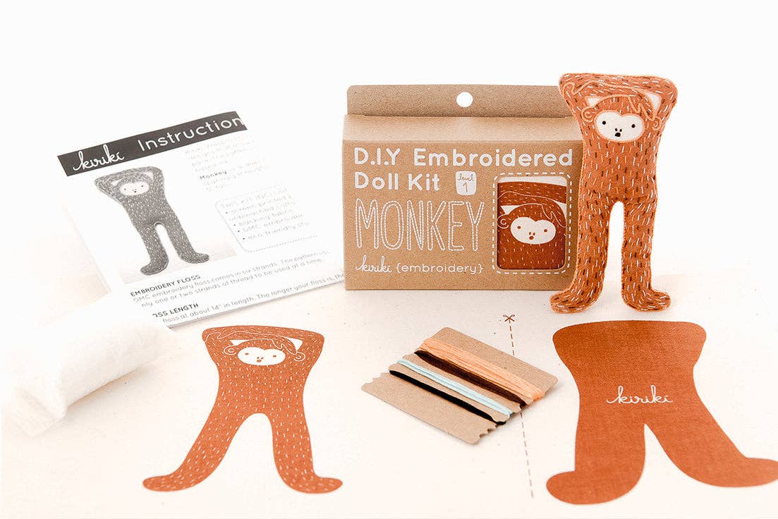 Kiriki Press Monkey Embroidery Kit