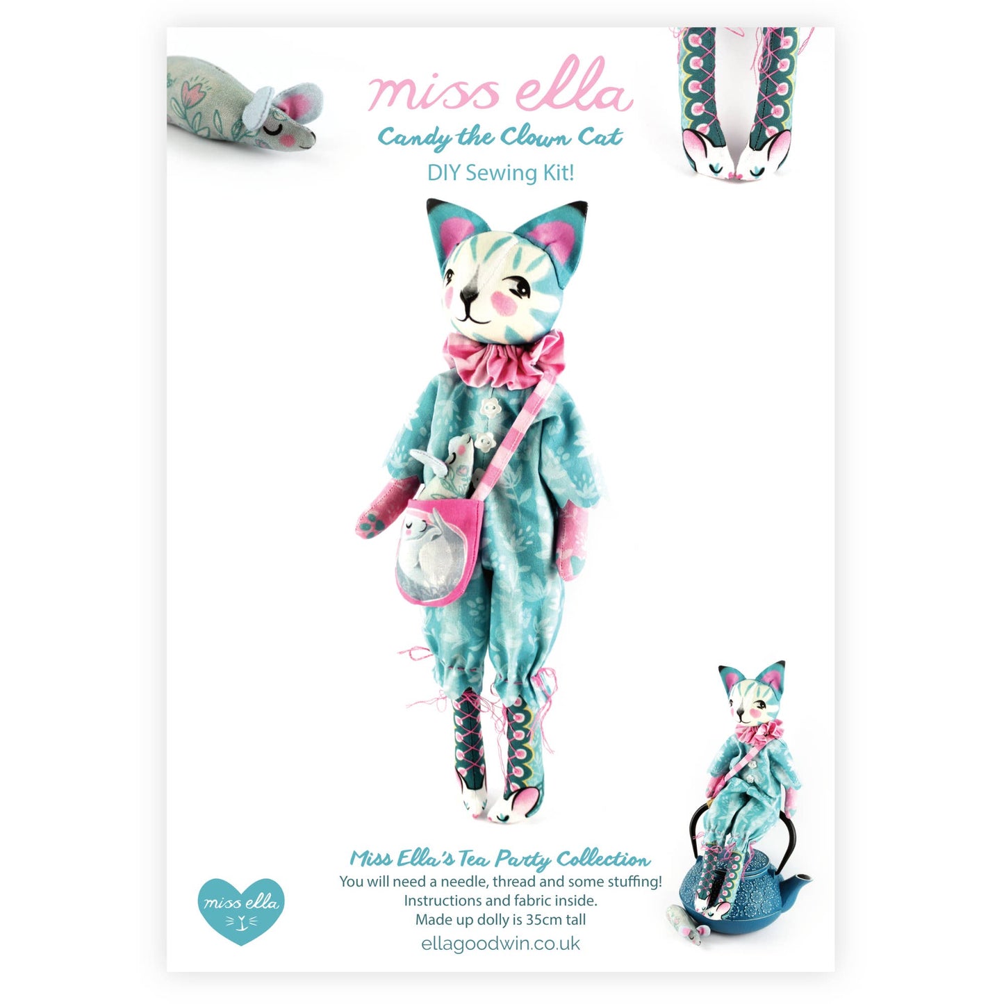Miss Ella Candy the Clown Cat DIY Kit