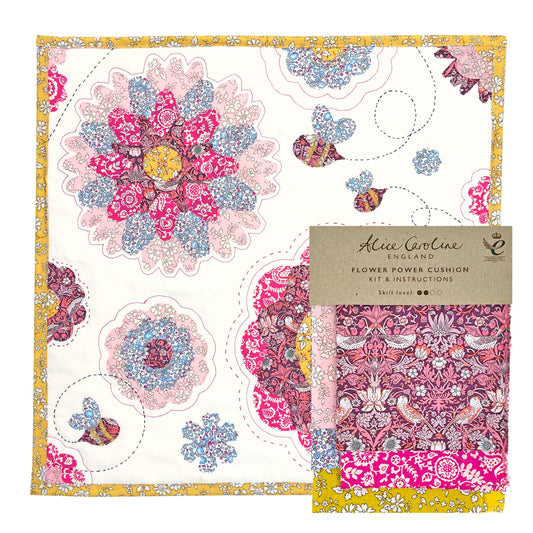 Alice Caroline Liberty Tana Lawn Fabric Flower Power Cushion Kit