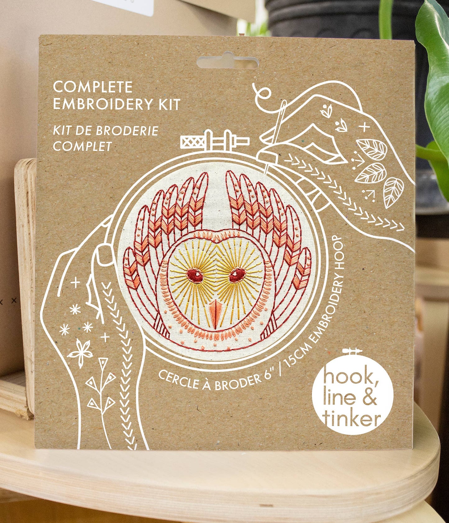 Hook, Line & Tinker Barn Owl Complete Embroidery Kit