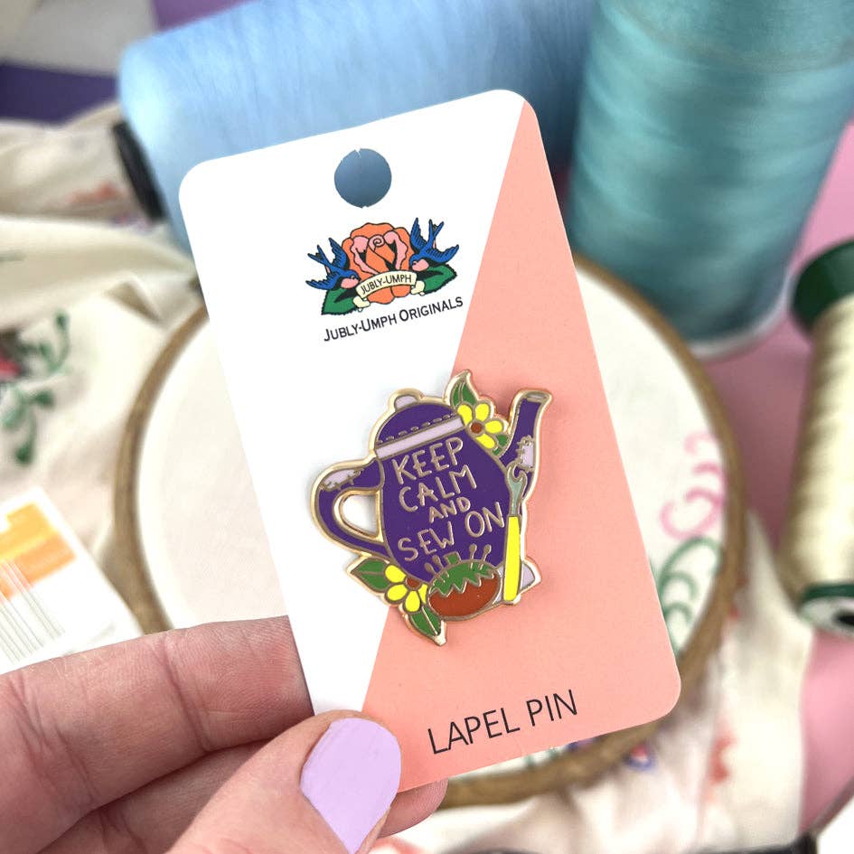 Jubly Umph 'Keep Calm And Sew On' Enamel Lapel Pin