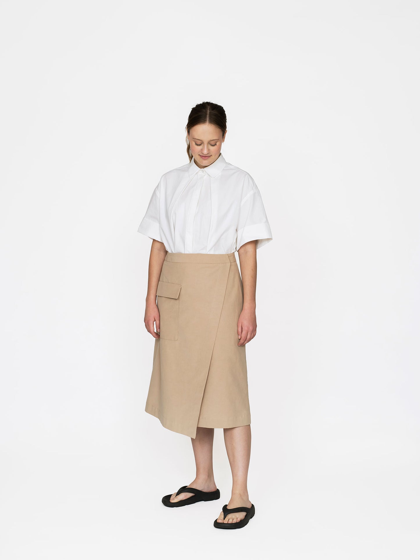 The Assembly Line Asymmetric Midi Skirt