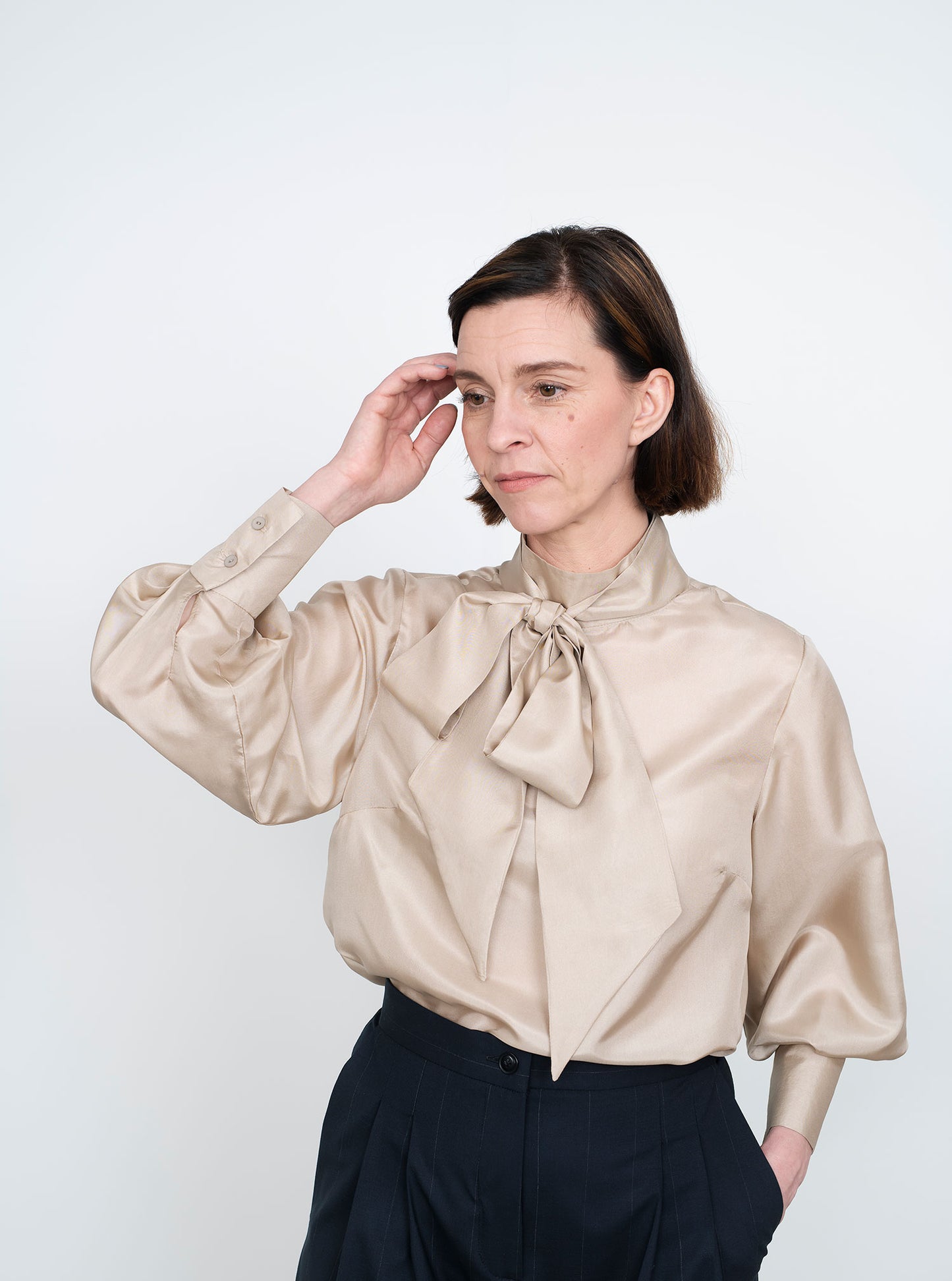 The Assembly Line Tie Bow Blouse
