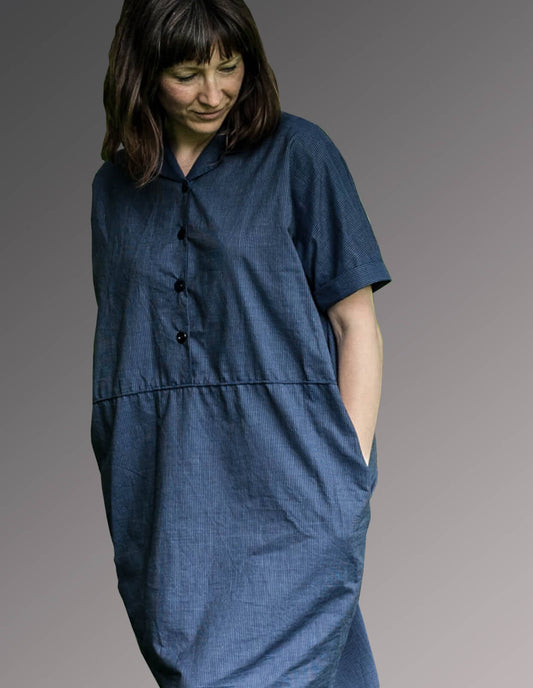The Maker's Atelier Flip Collar Shirt Dress PDF Pattern