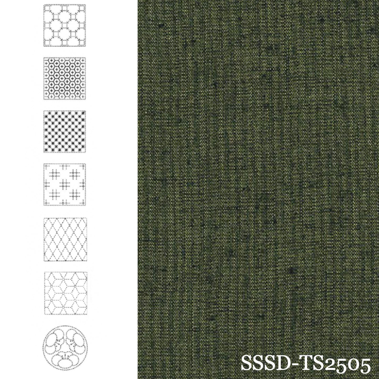 BeBe Bold Seven Sashiko Patterns (Khaki Green)