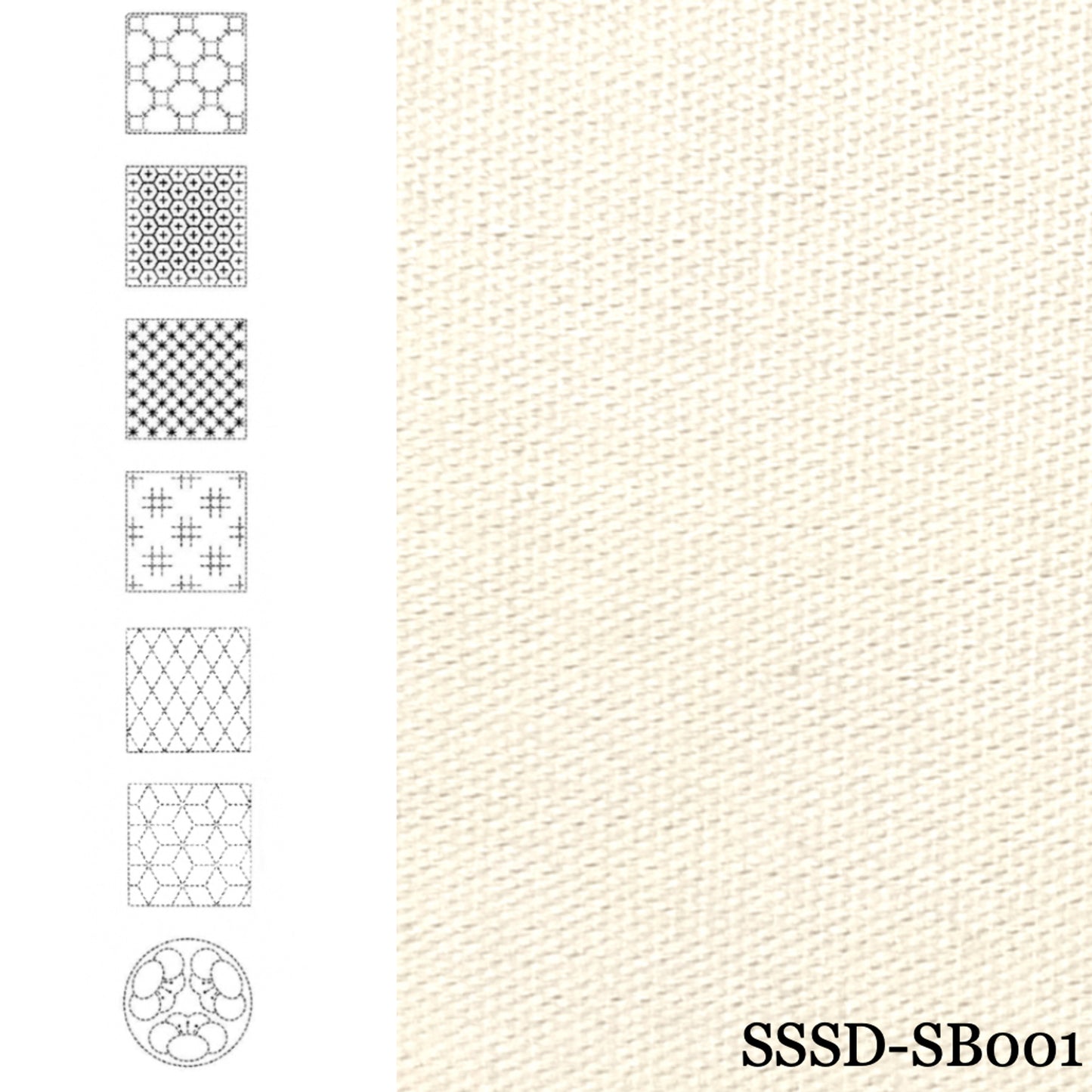 BeBe Bold Seven Sashiko Patterns (Ecru)
