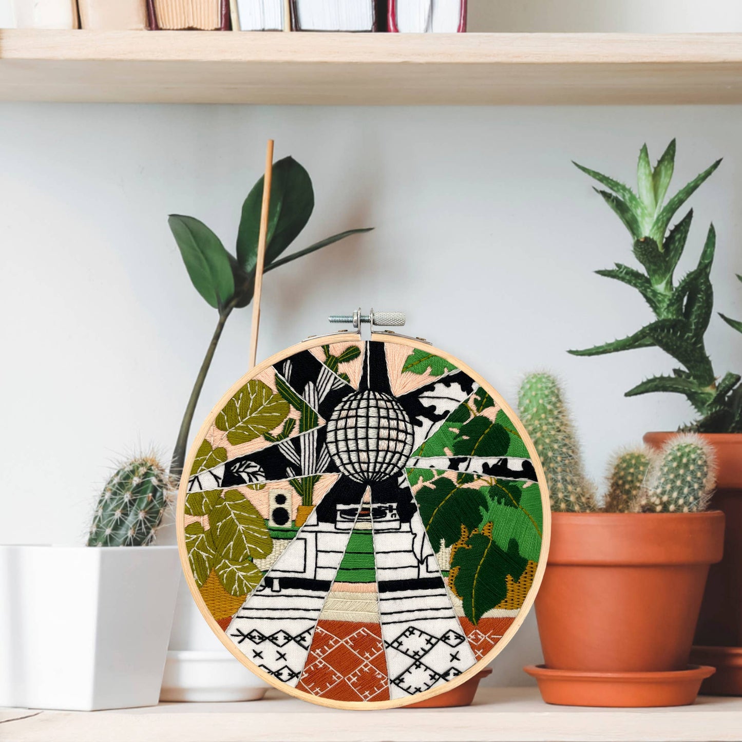 Embroidery and Sage Disco Plants Embroidery Kit