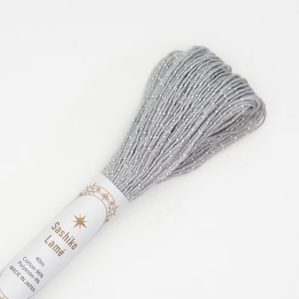 Olympus Sashiko Lame Thread (Soft Grey)