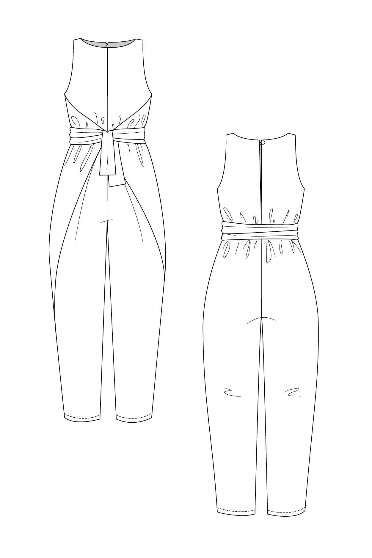 Named Clothing Kielo Wrap Dress & Jumpsuit sewing pattern: Printed