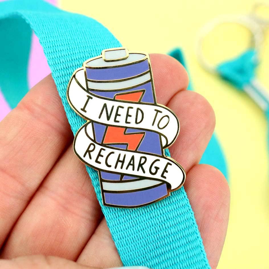 Jubly-Umph 'I Need To Recharge' Enamel Lapel Pin