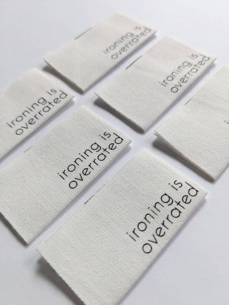 Intensely Distracted 'Ironing Is Overrated' Sewing Labels