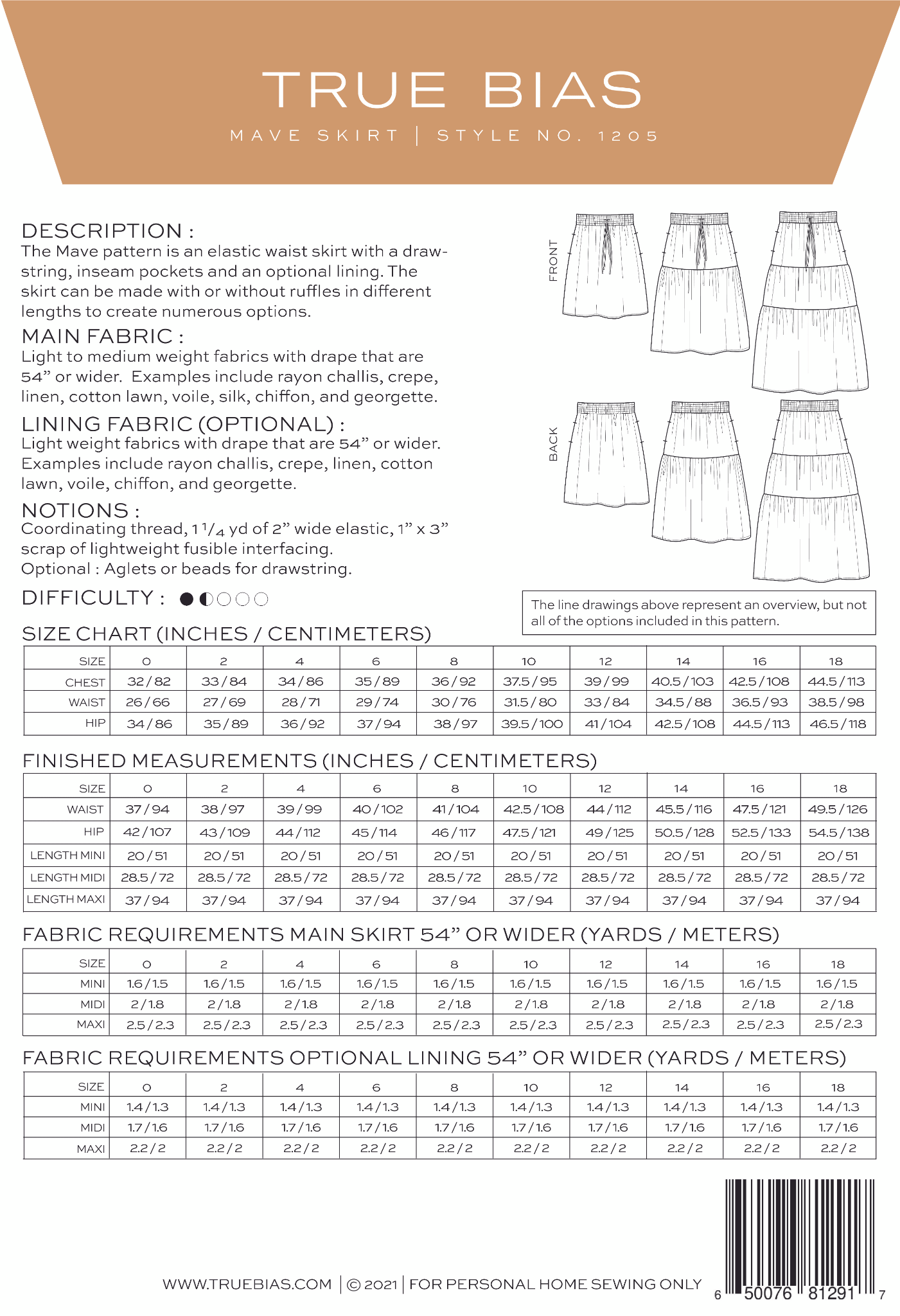 True Bias Mave Skirt