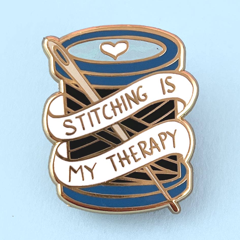 Jubly-Umph 'Stitching Is My Therapy' Enamel Lapel Pin