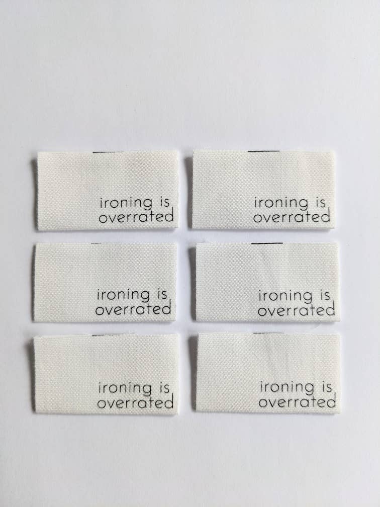 Intensely Distracted 'Ironing Is Overrated' Sewing Labels