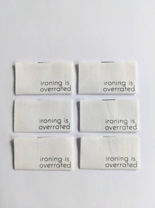 Intensely Distracted 'Ironing Is Overrated' Sewing Labels