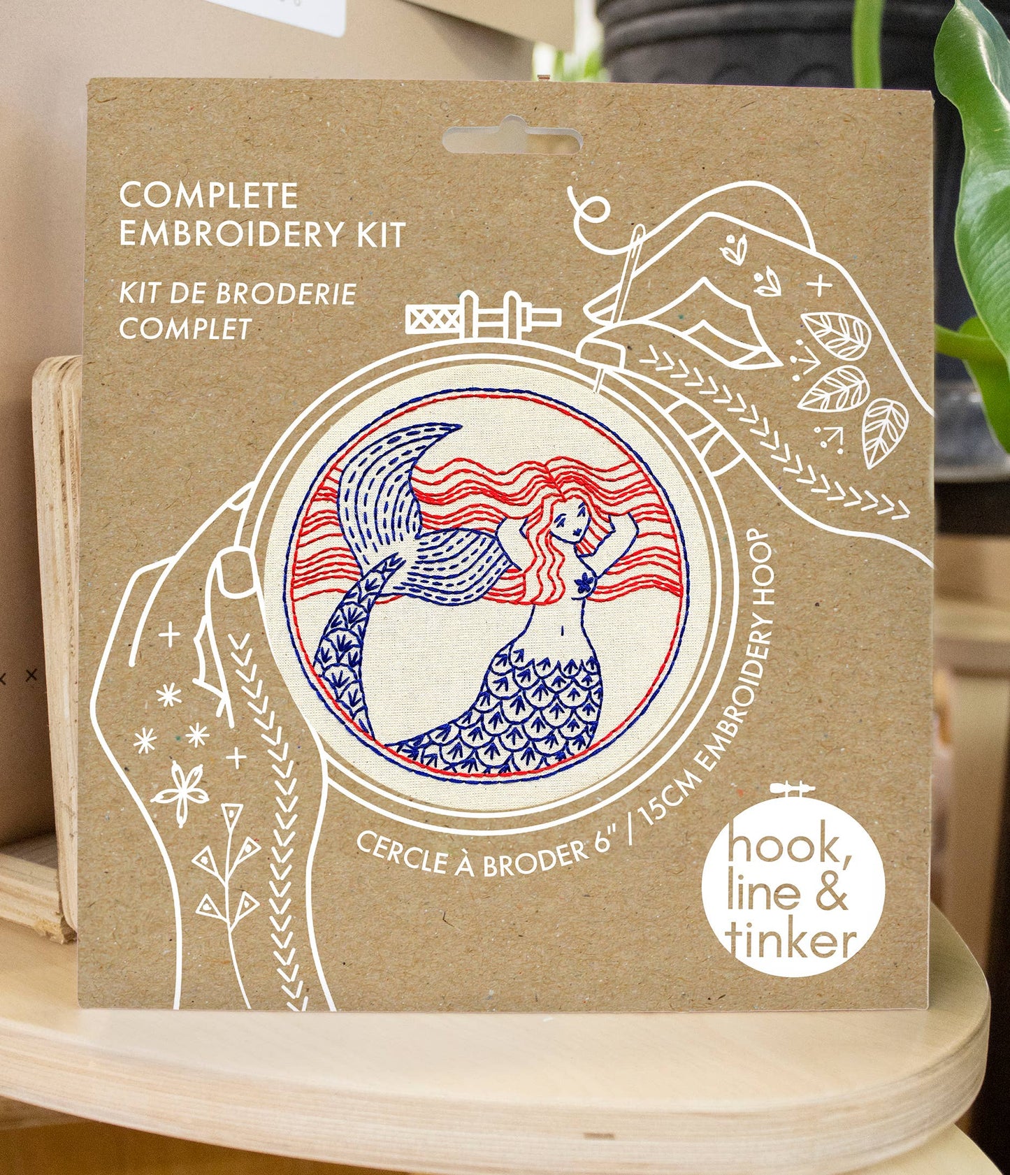 Hook, Line & Tinker Mermaid Complete Embroidery Kit