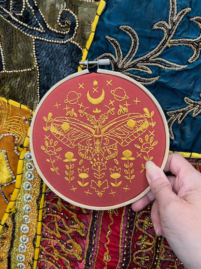 Rikrack Golden Moth Embroidery Kit