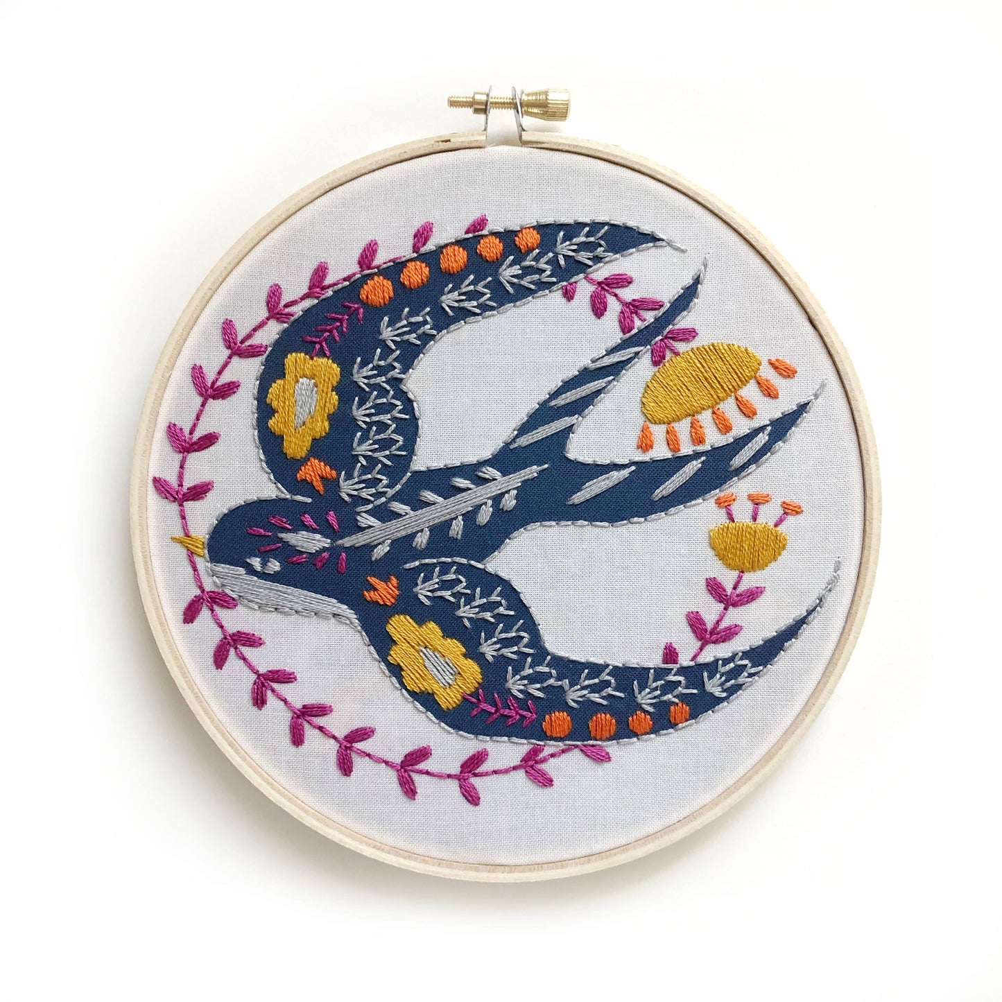 Rikrack Swallow Embroidery Kit