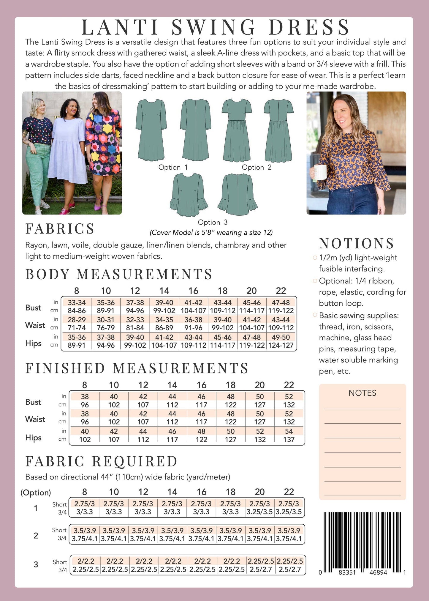 Sew to Grow Lanti Swing Dress and Top Sewing Pattern
