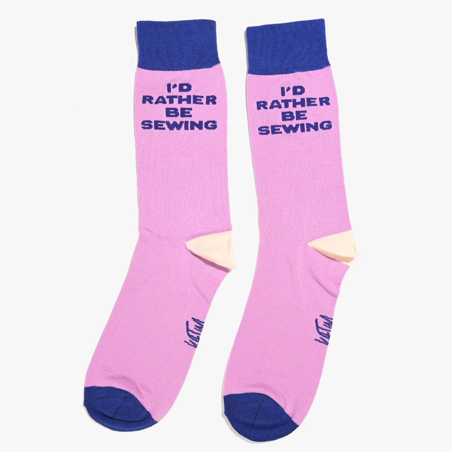 Kylie and The Machine 'I'd Rather Be Sewing' Socks (Purple/Blue)