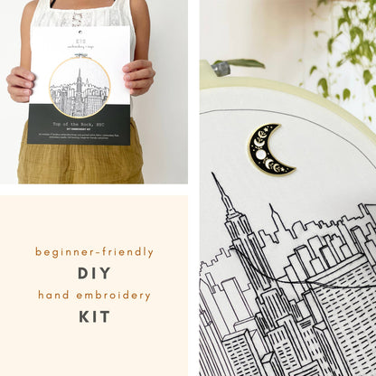 Embroidery and Sage Top of The Rock, New York City Embroidery Kit