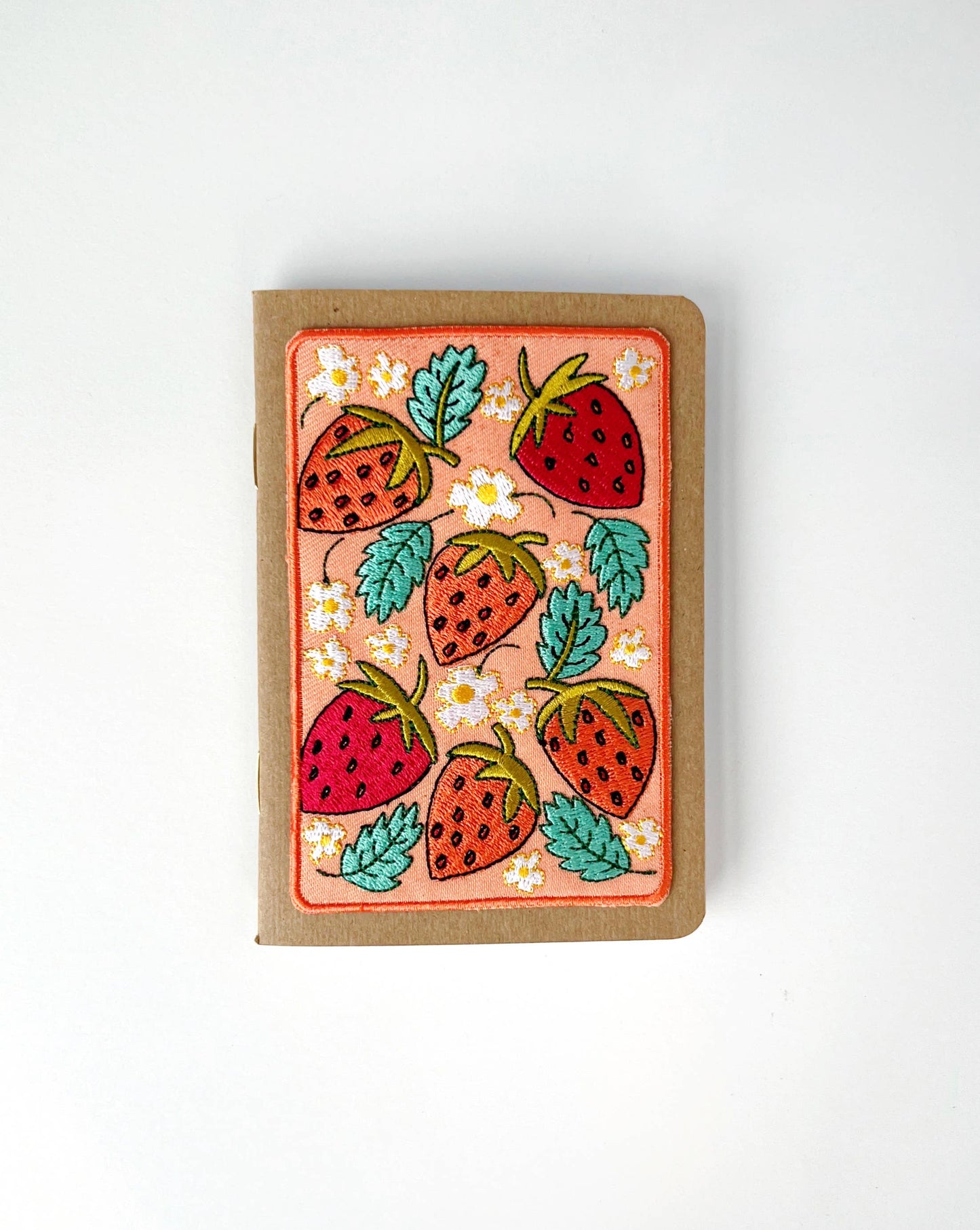 Rikrack Strawberries Embroidery Pocket Notebook