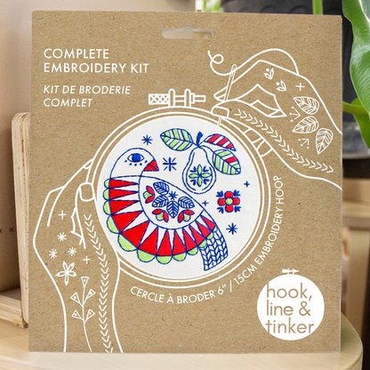 Hook, Line & Tinker Partridge Complete Embroidery Kit