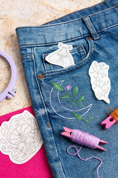 Hawthorn Handmade Moon Garden Stick & Stitch Embroidery Pack