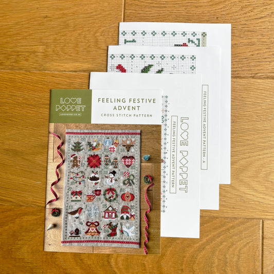 Love Poppet Feeling Festive Advent Cross Stitch Pattern
