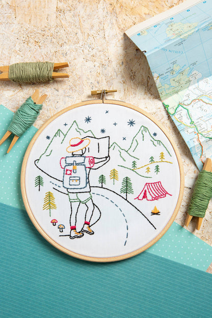 Hawthorn Handmade Wonderful Women Embroidery Kit (Hiking Explore)