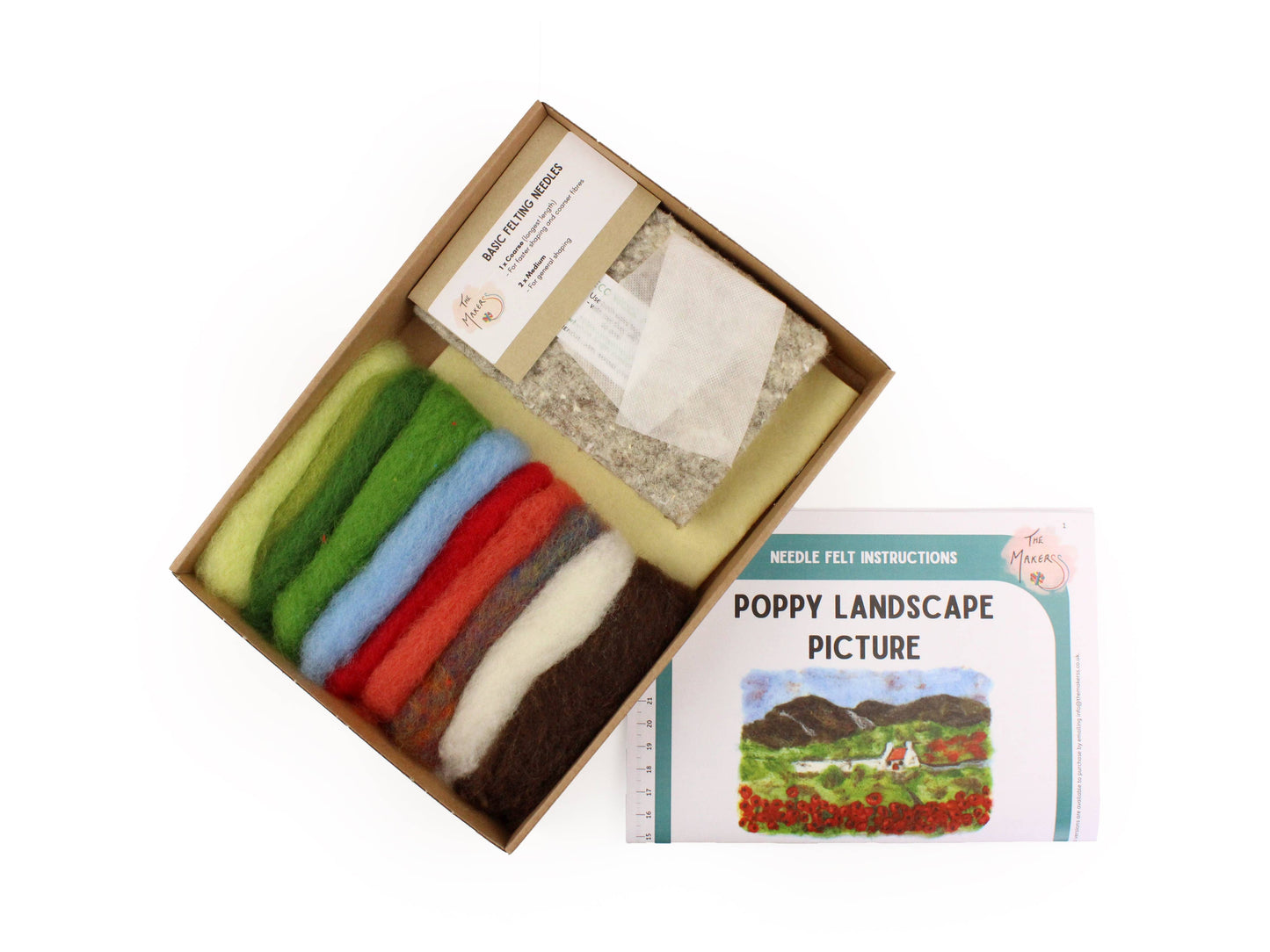 The Makerss Poppy Landscape Needle Felt Kit