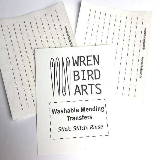 Wren Bird Arts Sashiko Style Lined Mending Transfers