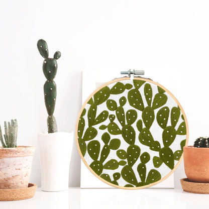 Embroidery and Sage Prickly Pears Embroidery Kit