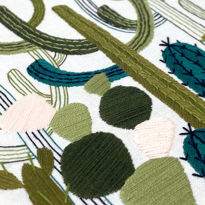 Embroidery and Sage Cactus Garden Embroidery Kit