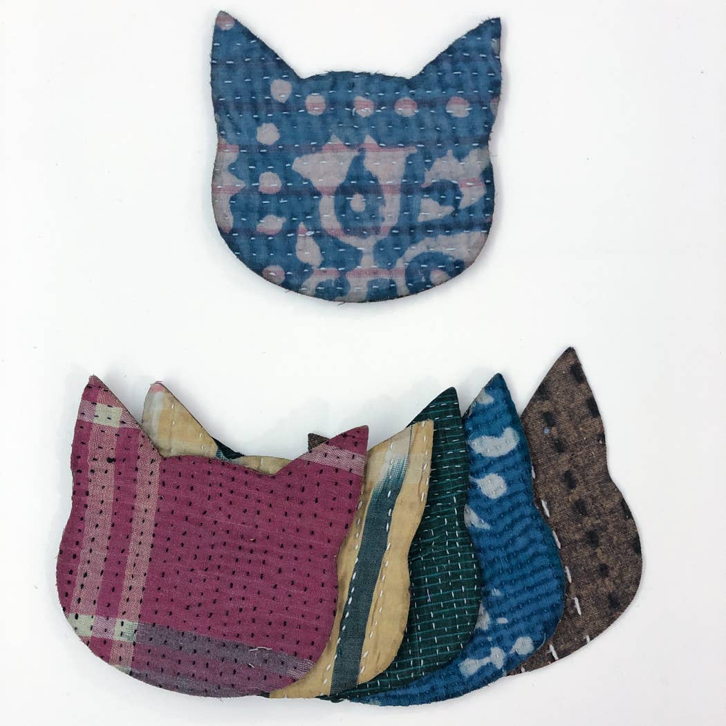 Otto Finn Iron-on Kantha Patches (Cat)