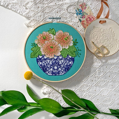 Rikrack Peony Embroidery Kit