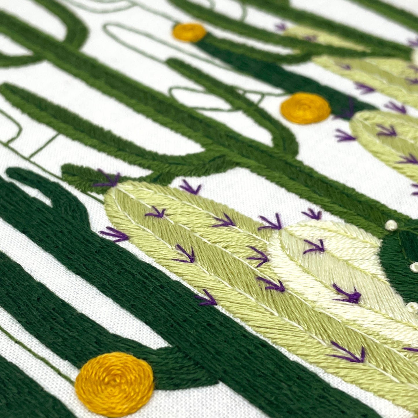 Embroidery and Sage Cactus Bloom Embroidery Kit