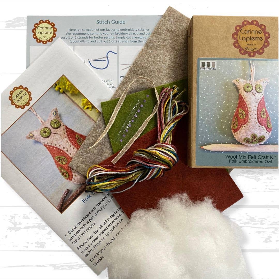 Corinne Lapierre Folk Owl Felt Craft Mini Kit