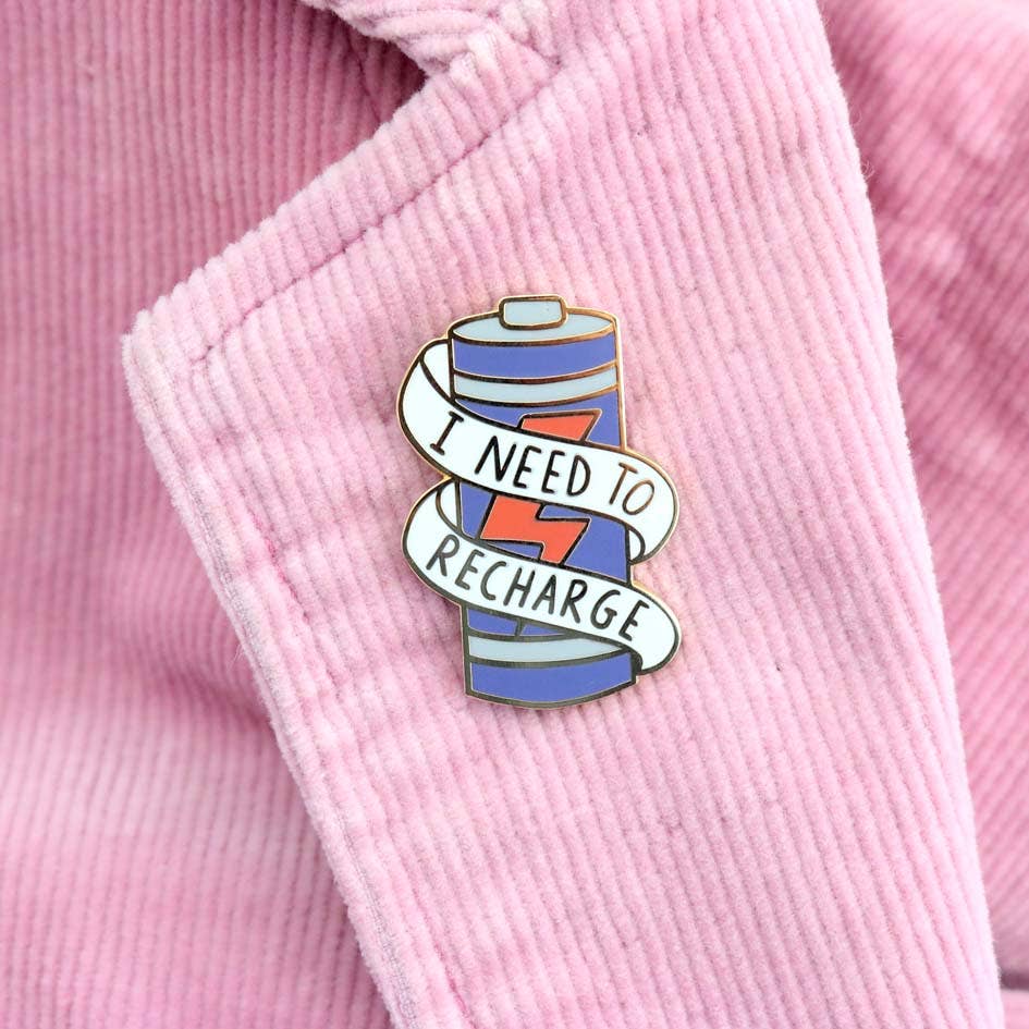 Jubly-Umph 'I Need To Recharge' Enamel Lapel Pin