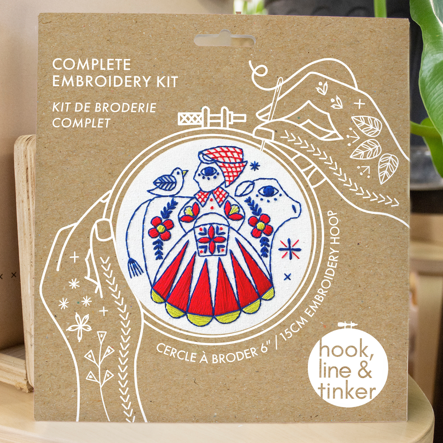 Hook, Line & Tinker Milkmaid Complete Embroidery Kit