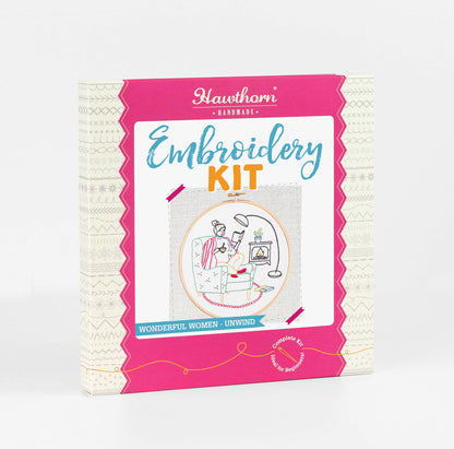 Hawthorn Handmade Wonderful Women Embroidery Kit (Reading Unwind)