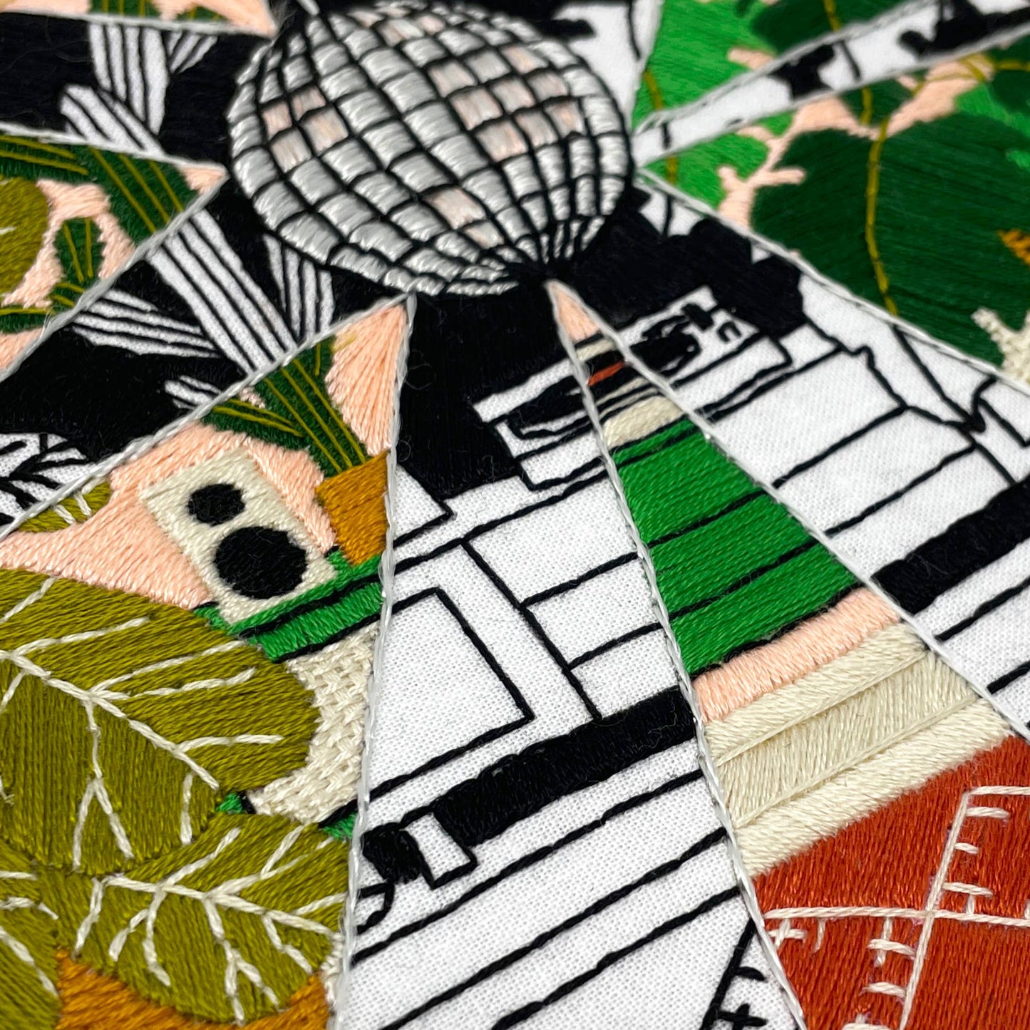 Embroidery and Sage Disco Plants Embroidery Kit