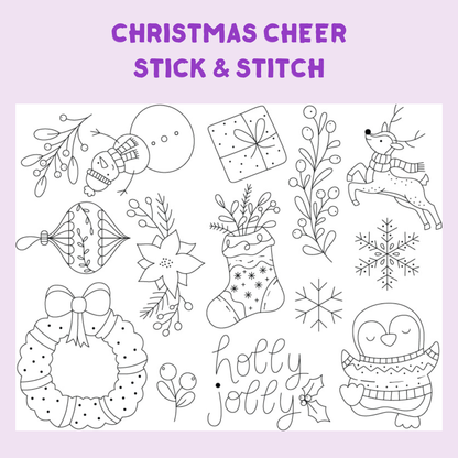 Hawthorn Handmade Christmas Cheer Stick & Stitch Embroidery Pack