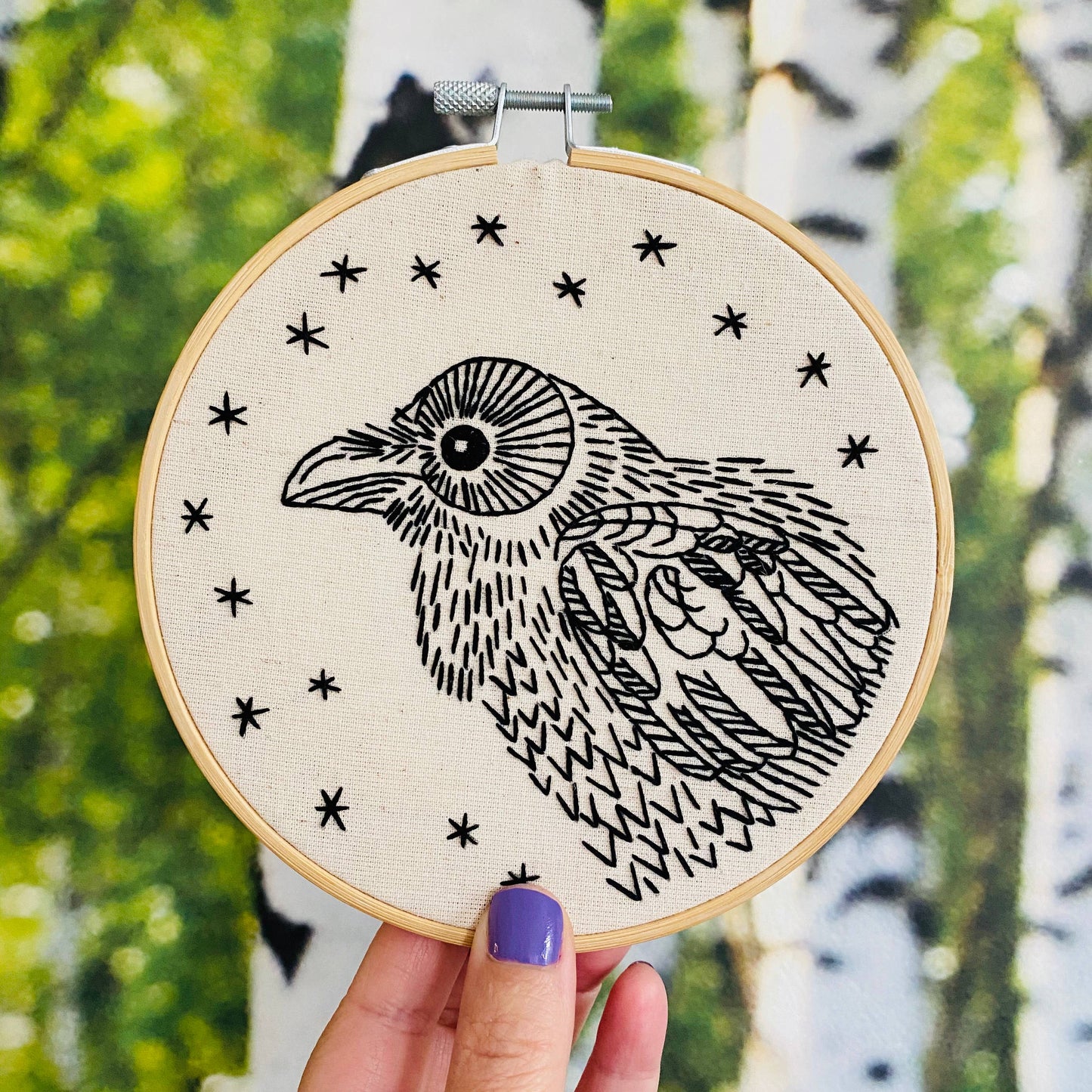 Hook, Line & Tinker Raven Nevermore Complete Embroidery Kit