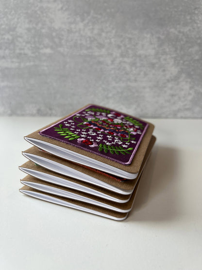 Rikrack Strawberries Embroidery Pocket Notebook