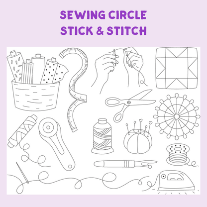 Hawthorn Handmade Sewing Circle Stick & Stitch Embroidery Pack