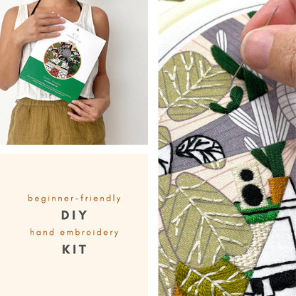 Embroidery and Sage Disco Plants Embroidery Kit