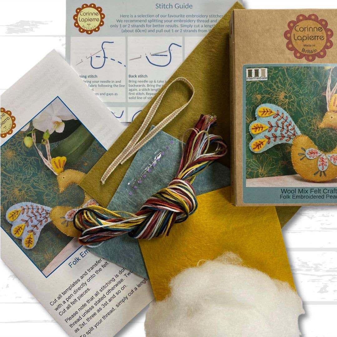 Corinne Lapierre Peacock Felt Craft Mini Kit