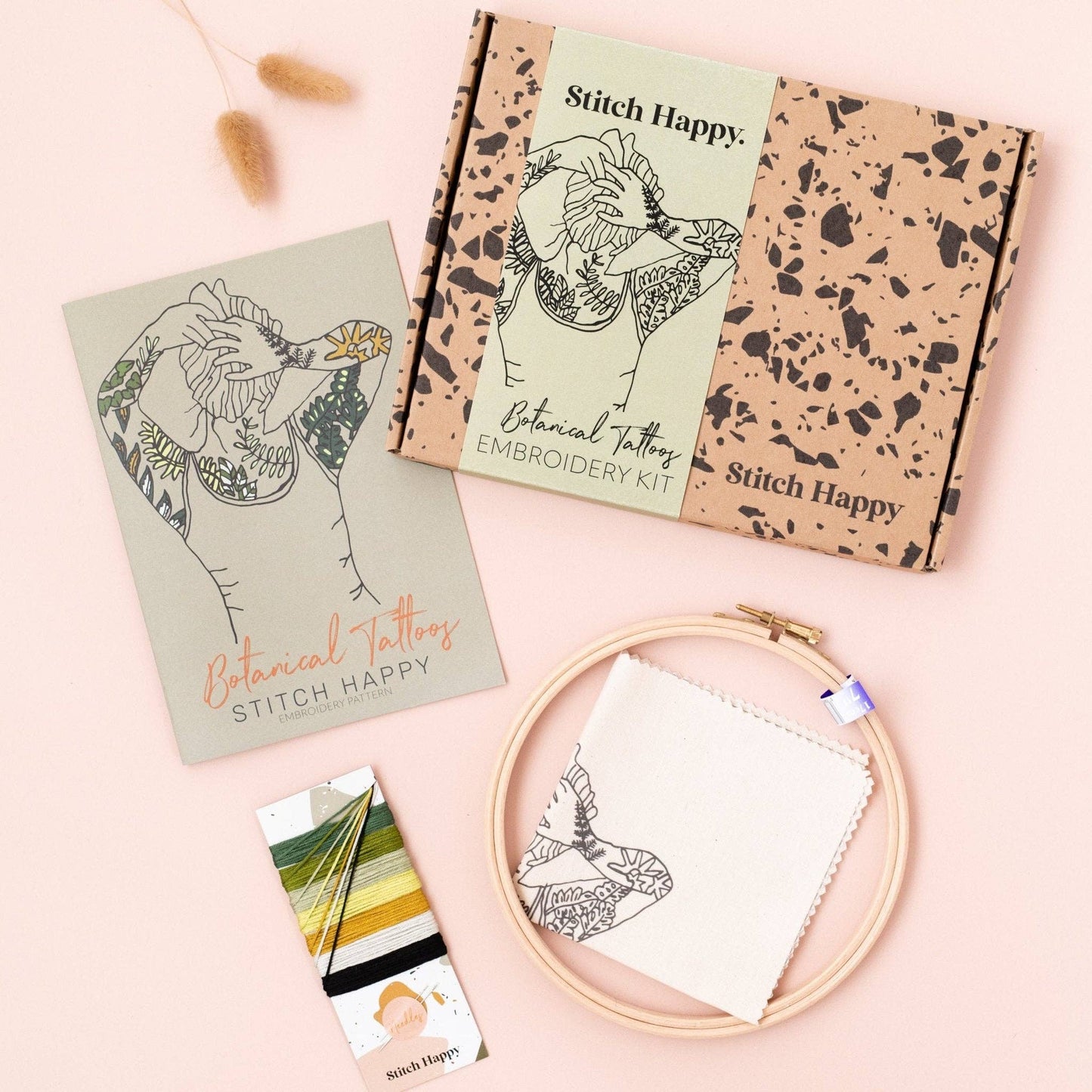 Stitch Happy - Botanical Tattoos Modern Embroidery Kit